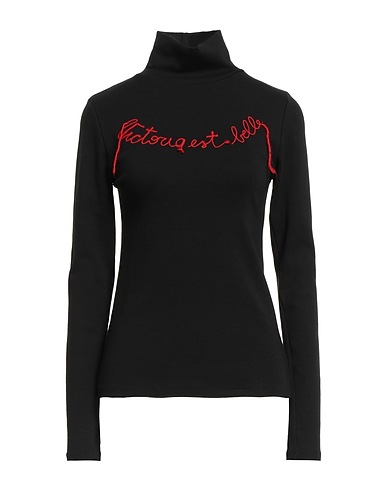 VICTORIA C. T-shirt Black 95% Cotton, 5% Elastane