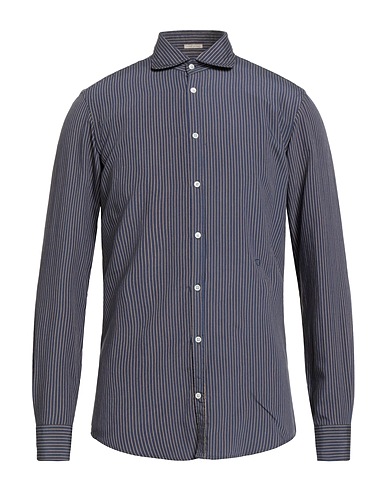 MASSIMO ALBA Striped shirt Navy blue 83% Viscose, 17% Polyamide