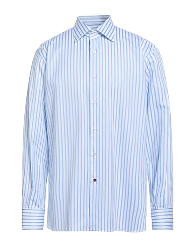 CÀRREL Gestreiftes Hemd Himmelblau 100% Baumwolle