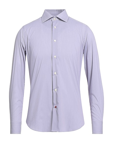 CÀRREL Striped shirt Dark purple 70% Cotton, 27% Polyamide, 3% Elastane