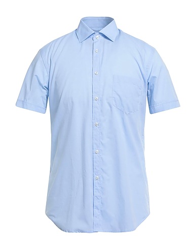 QUEENSWAY Solid color shirt Light blue 100% Cotton