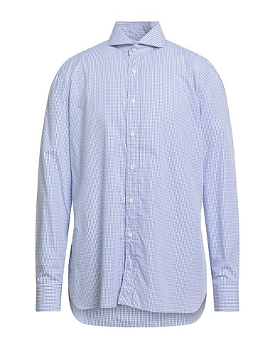 LUIGI BORRELLI NAPOLI Checked shirt Blue 100% Cotton