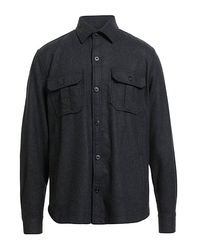 BOGLIOLI Camicia tinta unita Nero 100% Lana Vergine