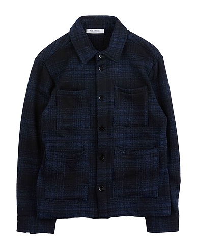 PAOLO PECORA Patterned shirt Midnight blue 60% Acrylic, 20% Polyester, 20% Virgin Wool