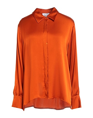 NIŪ Solid color shirts & blouses Rust 75% Acetate, 25% Silk