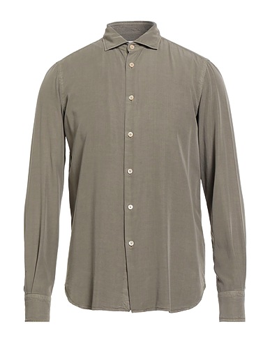 BOGLIOLI Solid color shirt Military green 100% Lyocell