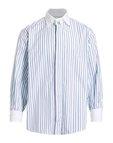 FEDERICO CINA Gestreiftes Hemd Weiß 100% Baumwolle
