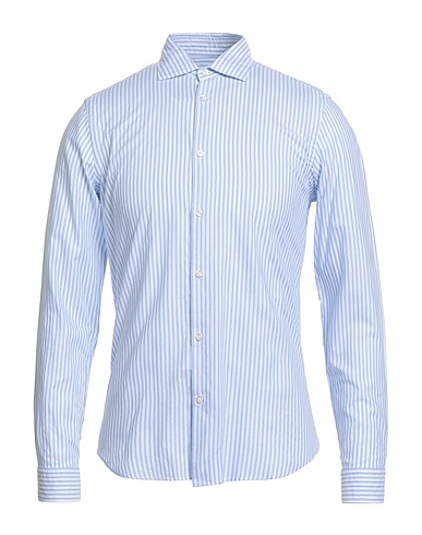 MANUEL RITZ Striped shirt Sky blue 100% Cotton