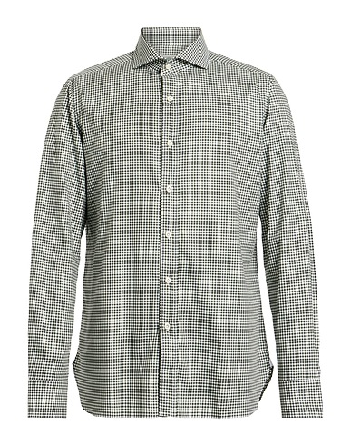 LUIGI BORRELLI NAPOLI Checked shirt Dark green 100% Cotton