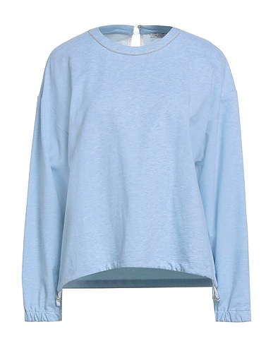 PESERICO Sweatshirt Light blue 97% Cotton, 3% Elastane