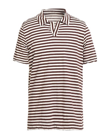 MASSIMO ALBA Polo shirt Chocolate brown 84% Cotton, 16% Linen