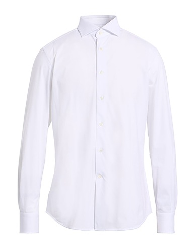 TRAIANO Camicia a righe Bianco 42% Poliestere, 42% Poliammide, 16% Elastan