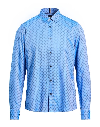 BOSS Patterned shirt Azure 100% Lyocell