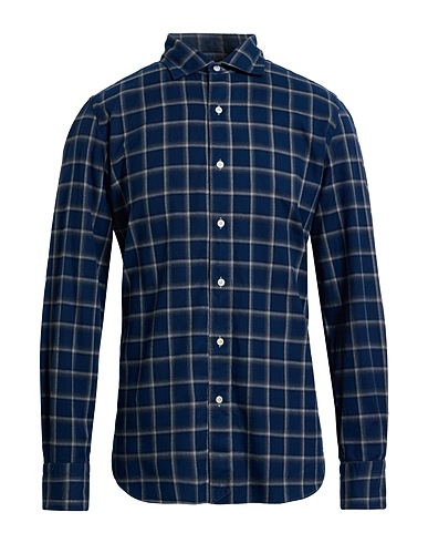 FINAMORE 1925 Camicia a quadri Blu notte 100% Cotone