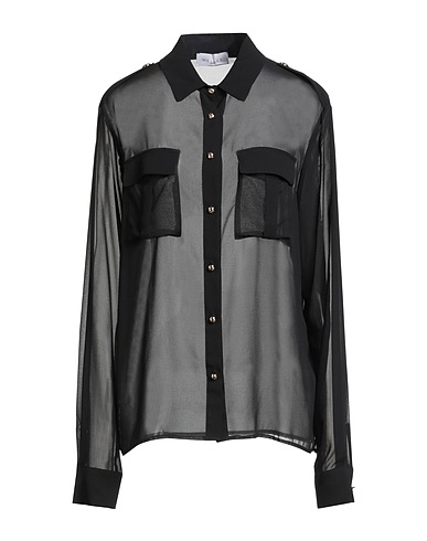 GAëLLE Paris Solid colour shirts & blouses NERO 100% Polyester