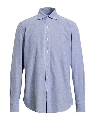 FINAMORE 1925 Solid color shirt Navy 100% Cotton