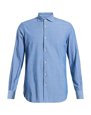 BOGLIOLI Solid colour shirt Blue 100% Cotton