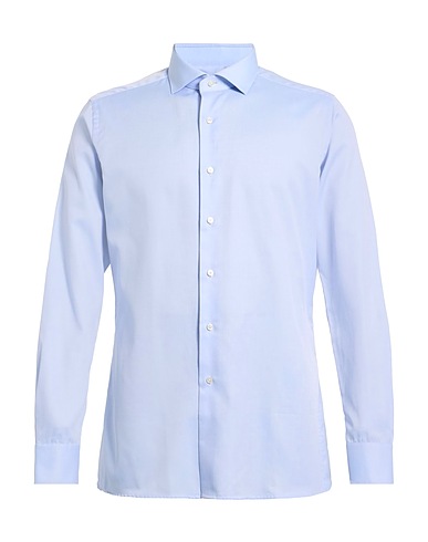 XACUS Solid colour shirt Sky blue 100% Cotton