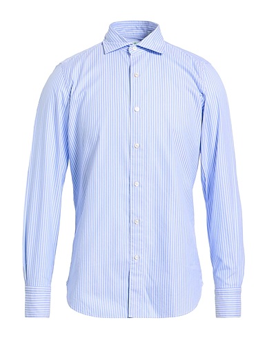FINAMORE 1925 Striped shirt Sky blue 100% Cotton