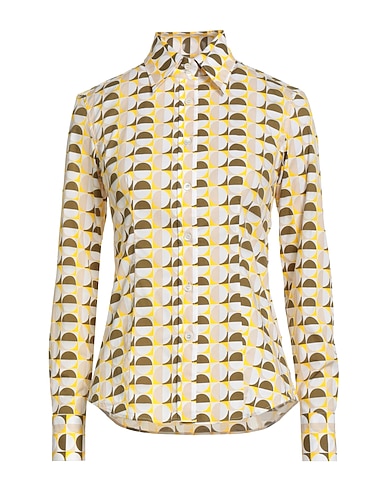 CALIBAN Patterned shirts & blouses GIALLO 97% Cotton, 3% Elastane
