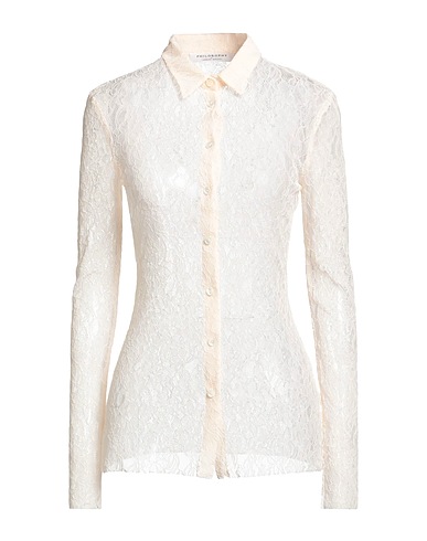 PHILOSOPHY di LORENZO SERAFINI Lace shirts & blouses Ivory 88% Polyamide, 12% Elastane