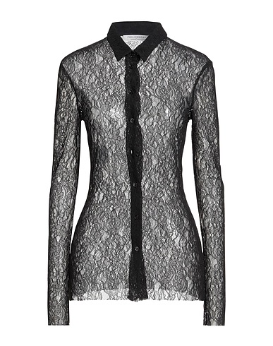 PHILOSOPHY di LORENZO SERAFINI Camicie e bluse in pizzo Nero 88% Poliammide, 12% Elastan