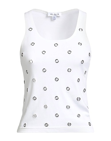 ALAÏA Vest White 100% Cotton, Brass