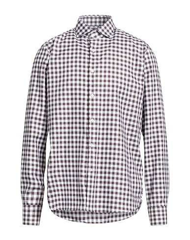 GHIRARDELLI Checked shirt Chocolate brown 100% Cotton