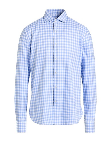 GHIRARDELLI Kariertes Hemd Hellblau 100% Baumwolle