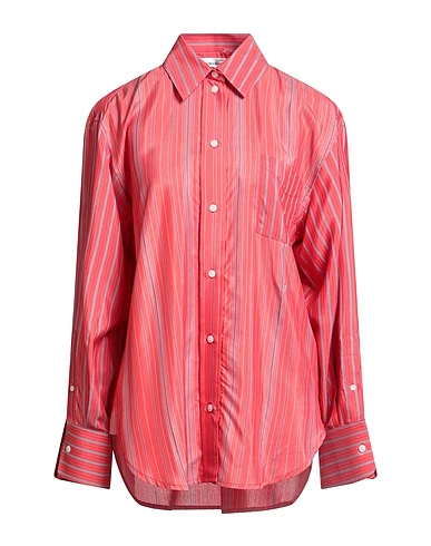 VICTORIA BECKHAM Striped shirt Coral 65% Viscose, 35% Silk