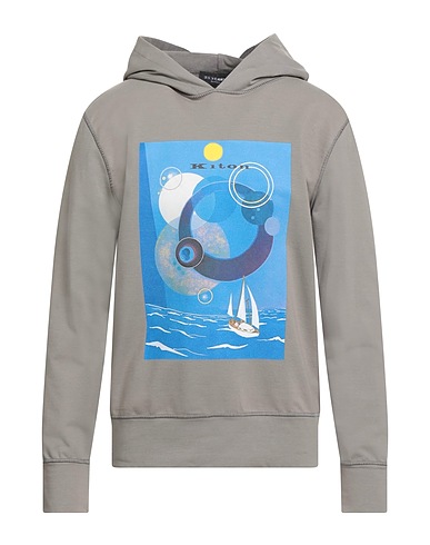 KITON Hooded sweatshirt Taupe 89% Cotton, 11% Elastane