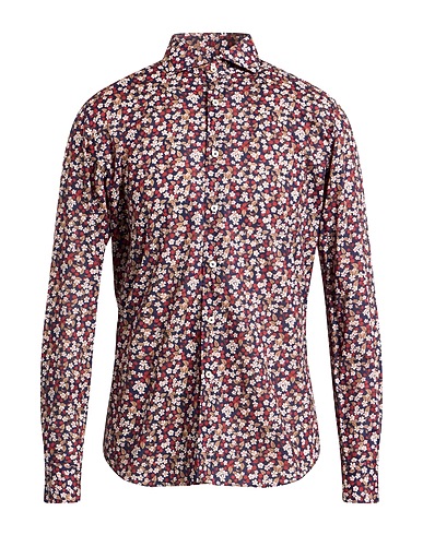 XACUS Patterned shirt Burgundy 100% Cotton