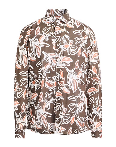 BRANCACCIO Patterned shirt Brown 100% Cotton