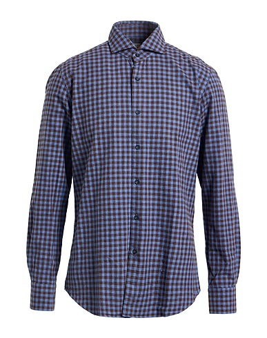 XACUS Checked shirt Brown 100% Cotton