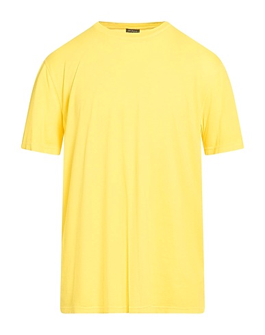 KITON Basic T-shirt Yellow 85% Cotton, 15% Cashmere