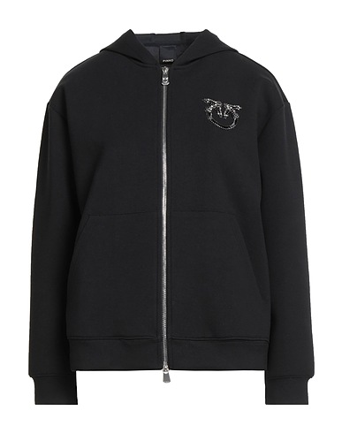 PINKO Hooded track jacket  Black 57% Polyester, 36% Cotton, 7% Elastane, Glass, Copper
