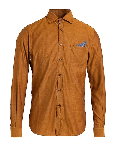 INGRAM Solid colour shirt Brown 100% Cotton
