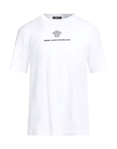 VERSACE T-shirt Blanc 100% Coton, Polyester