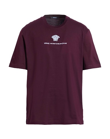 VERSACE T-shirt Plum 100% Cotton, Polyester