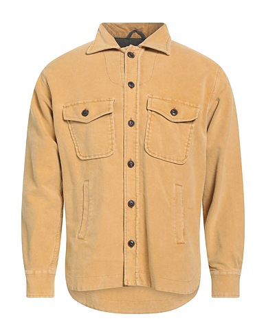 TINTORIA MATTEI 954 Solid color shirt Sand 98% Cotton, 2% Elastane