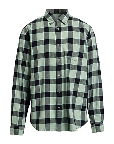 WOOLRICH Camicia a quadri Verde salvia 100% Cotone