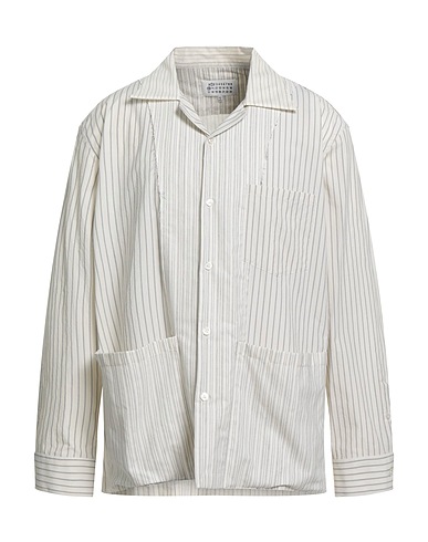 MAISON MARGIELA Striped shirt Ivory 100% Cotton, Silk