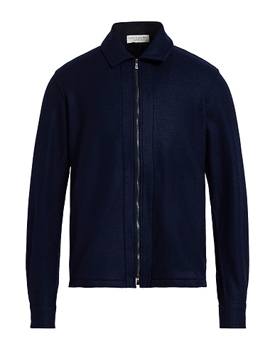 FILIPPO DE LAURENTIIS Solid colour shirt Midnight blue 100% Merino Wool