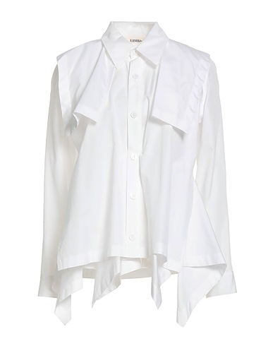 LIMI FEU Solid color shirts & blouses White 100% Cotton