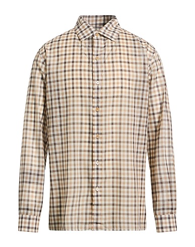 AGNONA Kariertes Hemd Khaki 70% Wolle, 30% Seide