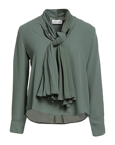 SANDRO FERRONE Solid colour shirts & blouses Military green 100% Polyester