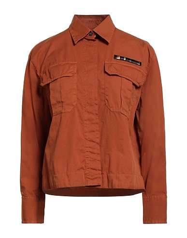 ACADEMIA Solid colour shirts & blouses Brown 100% Cotton