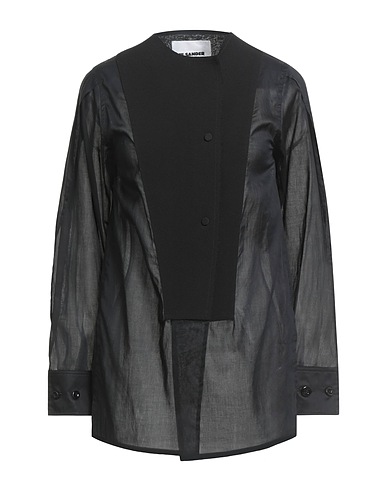 JIL SANDER Solid color shirts & blouses Black 100% Cotton, Viscose