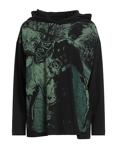 MM6 MAISON MARGIELA Hooded track jacket  Black 100% Cotton