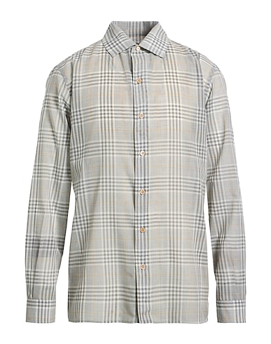 AGNONA Checked shirt Light grey 70% Wool, 30% Silk